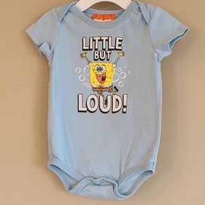 SpongeBob blue short sleeved onesie/bodysuit